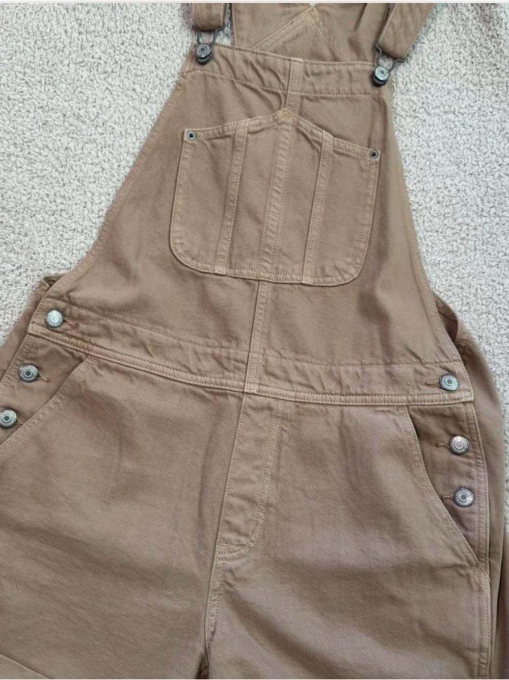 Old Navy Tan Cotton Overalls shortalls medium